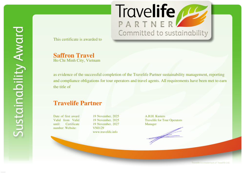 Travelife is a fair and affordable system that helps tour operators and travel agencies to manage and improve social and environmental impacts by complying with sustainability criteria. Ultimately, when a company meets the requirements, it will receive a Travelife award.